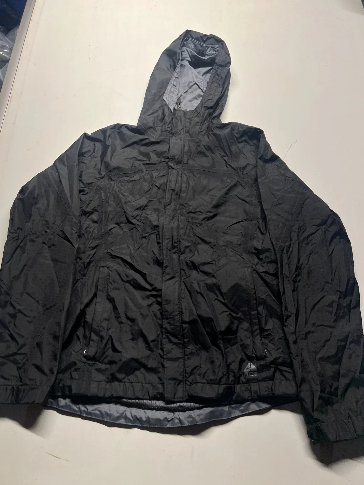 Nike ACG Storm-Fit Windbreaker Jacket Black Zip Mesh Lined Windproof Mens Sz S