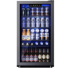 Simzlife BR-110H Beverage Refrigerator Cooler 126 Can Capacity Glass Door 18.9
