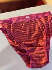 Vtg Y2K VICTORIA'S SECRET 2003 Shimmer Stripe High Thigh Waist Cotton Panties XL