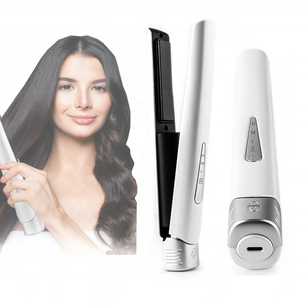 USB titanium hair straighteners caramic plates wireless travel mini