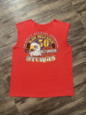 トップス Harley-Davidson Sturgis 50 Years 80s90s Vintage Single Stitch Harley Davidson Sturgis 50th Anniversary USA
