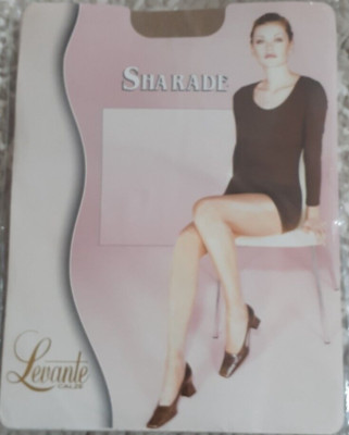 Levante Sharade Sheer Toe Pantyhose w Lycra Beige Tights 20 den 22 dex S-M new