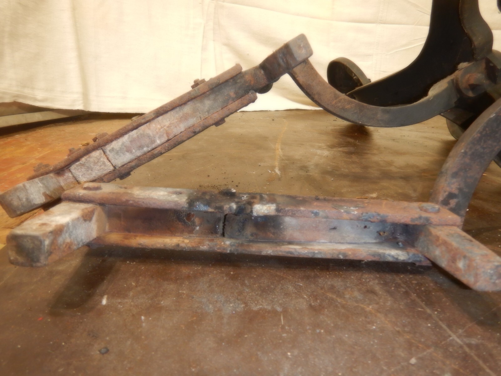 Antique Art Nouveau Gothic Dragon Bradley Hubbard Cast Iron Fireplace Andirons 