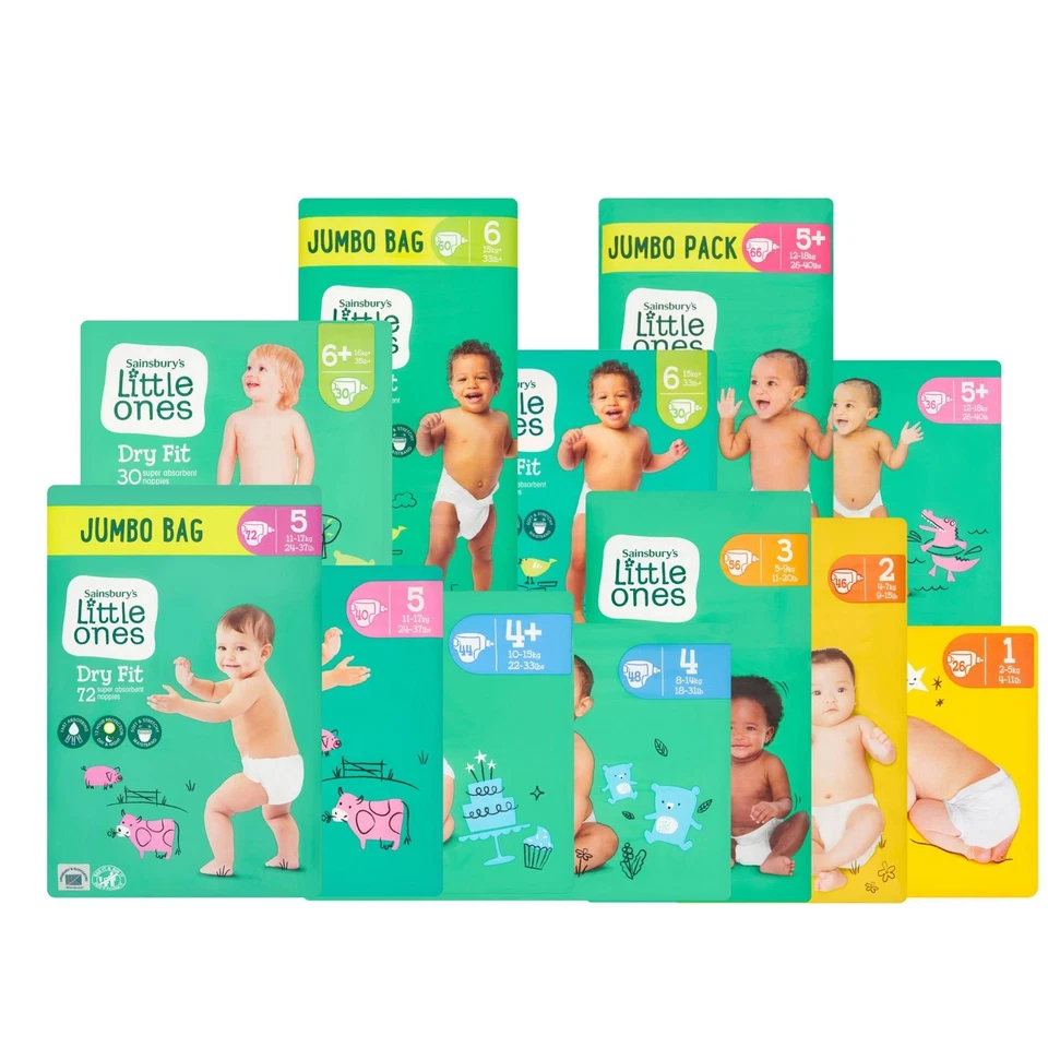 Little Ones Nappies All Sizes - Bulk Pack