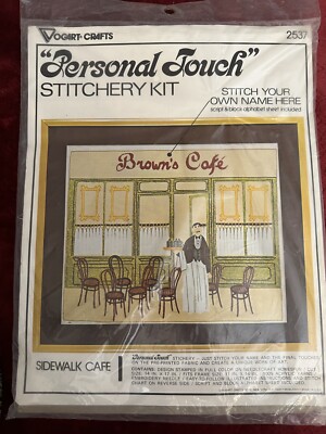 VINTAGE VOGART CRAFTS STITCHERY KIT #2537 PERSONAL TOUCH SIDEWALK CAFE SEALED