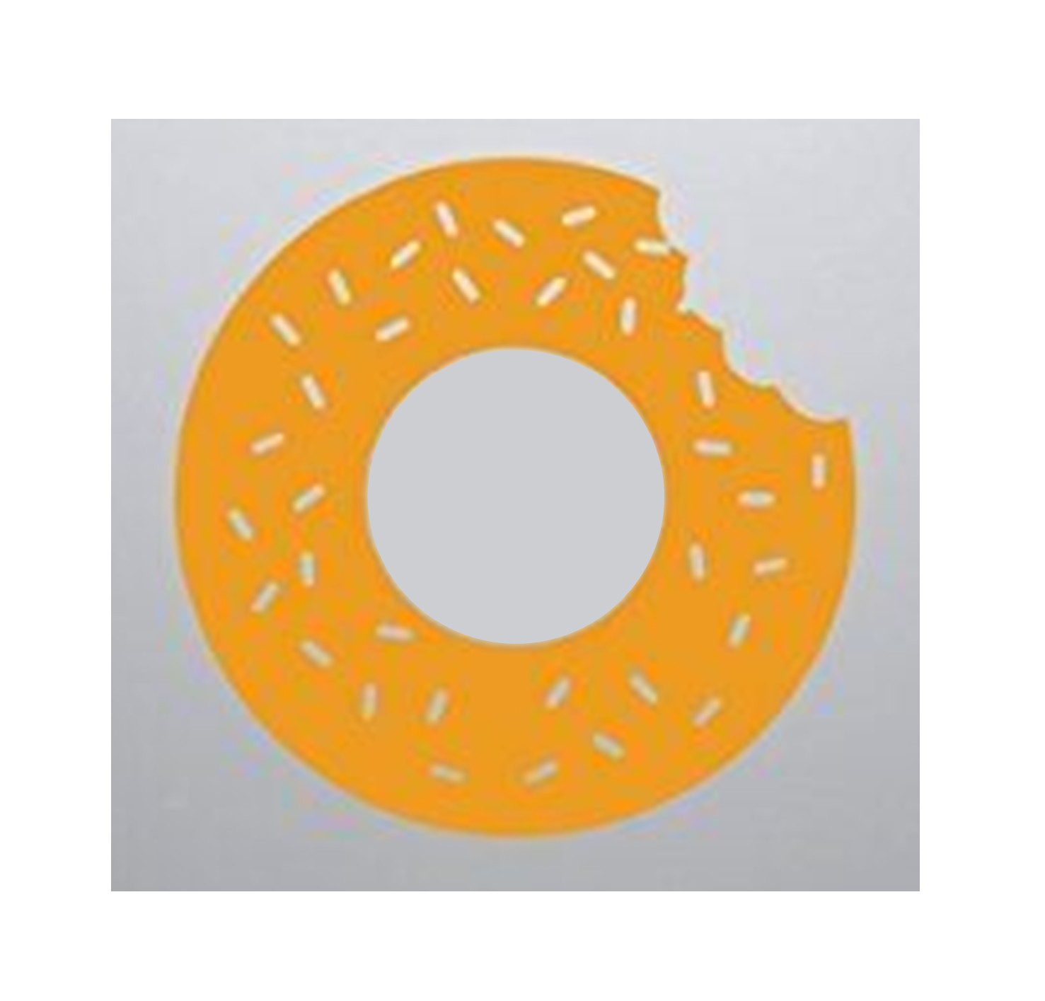 Yellow Orange Sprinkled Donut Vinyl Sticker Decal 4.8 inches