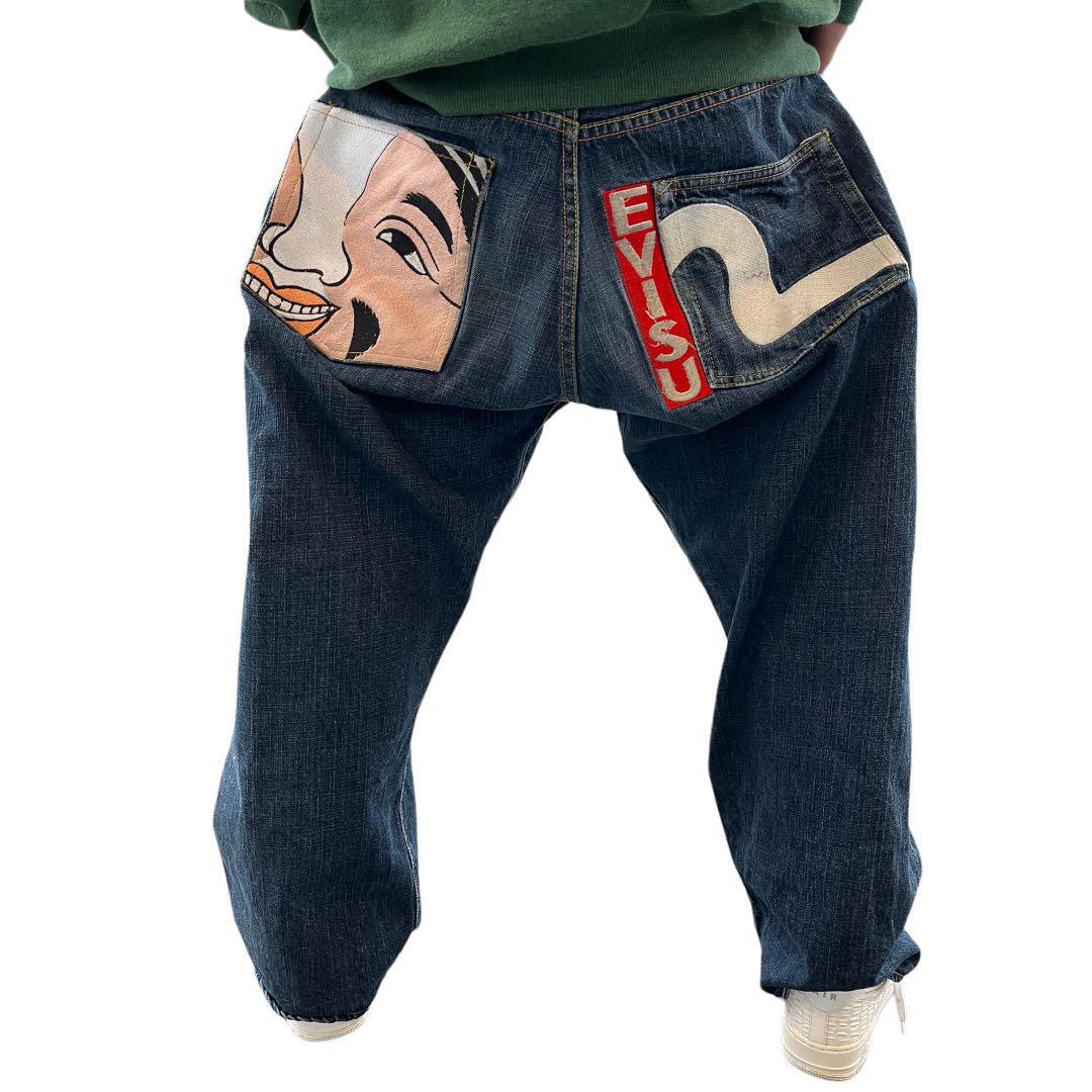 EVISU Denim Jeans Pants Cotton Indigo Blue Size-40x35 Used | eBay