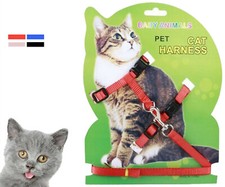 Guinzaglio+Pettorina nylon imbracatura collare cintura passeggio per gatto gatti