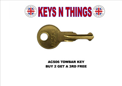 WITTER TOW TRUST THULE GDW PCT BRINKS ACS06 ACS 06 KEY TOWBAR KEYS 3RD FREE KEY!