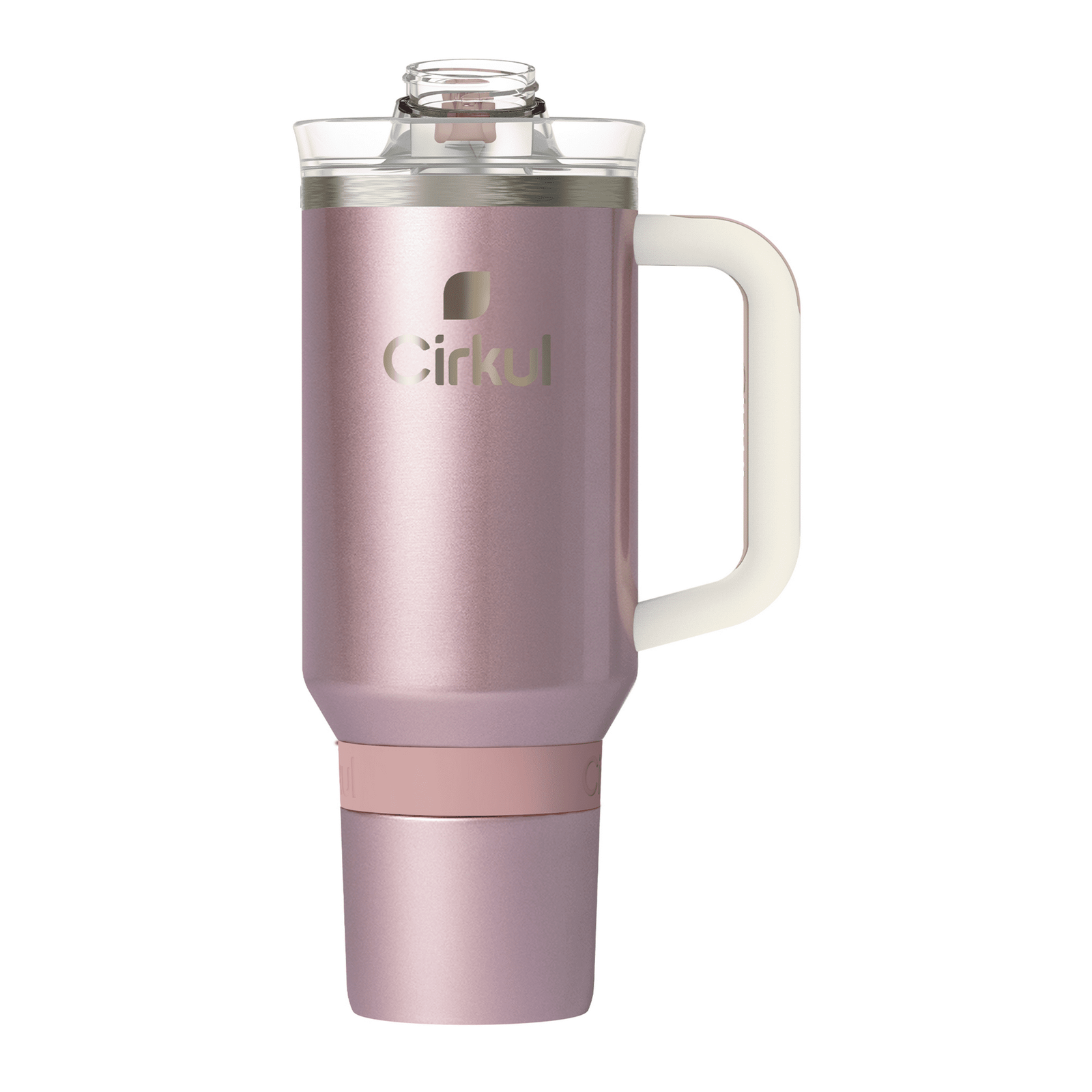 40oz Cirkul Insulated Straw Water Bottle with Handle in Rose Gold Pink Brown  