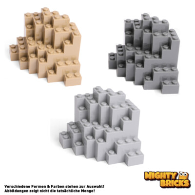   5x Klemmbaustein Rock Panel 8x8x6 Medium Symmetric MURP, Berg, Fels 23996