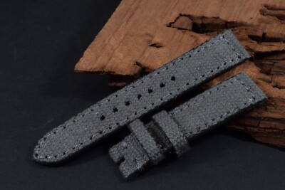 UHRENARMBAND 18 MM STEG CANVAS GROB GRAU COTTON FÜR PANERAI ETC MASTRAP 527-529