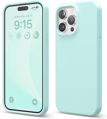 elago Liquid Silicone Case für iPhone 15 Pro - Aqua Sky 4-lagig stoßfest