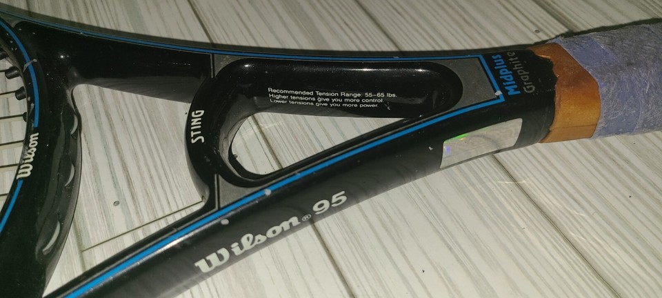 Vintage Wilson Sting Graphite Midplus 95 Tennis Racket Racquet Highbeam ...