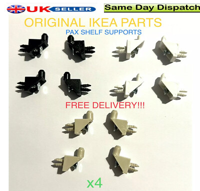 IKEA REGALTRÄGER STIFTE STECKER BEFESTIGUNGEN KLAMMERN X 4 für KOMPLEMENT PAX SCHRANK