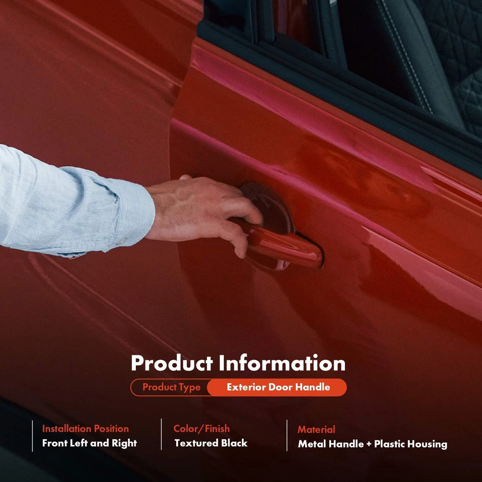 2x Upgraded Metal Exterior Door Handle w/Keyhole for Dodge Dakota Ram 1500 Front - Image 2 of 4