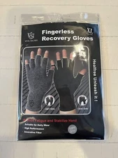 Fingerless Arthritis Circulation Compression Gloves in Gray Size XL