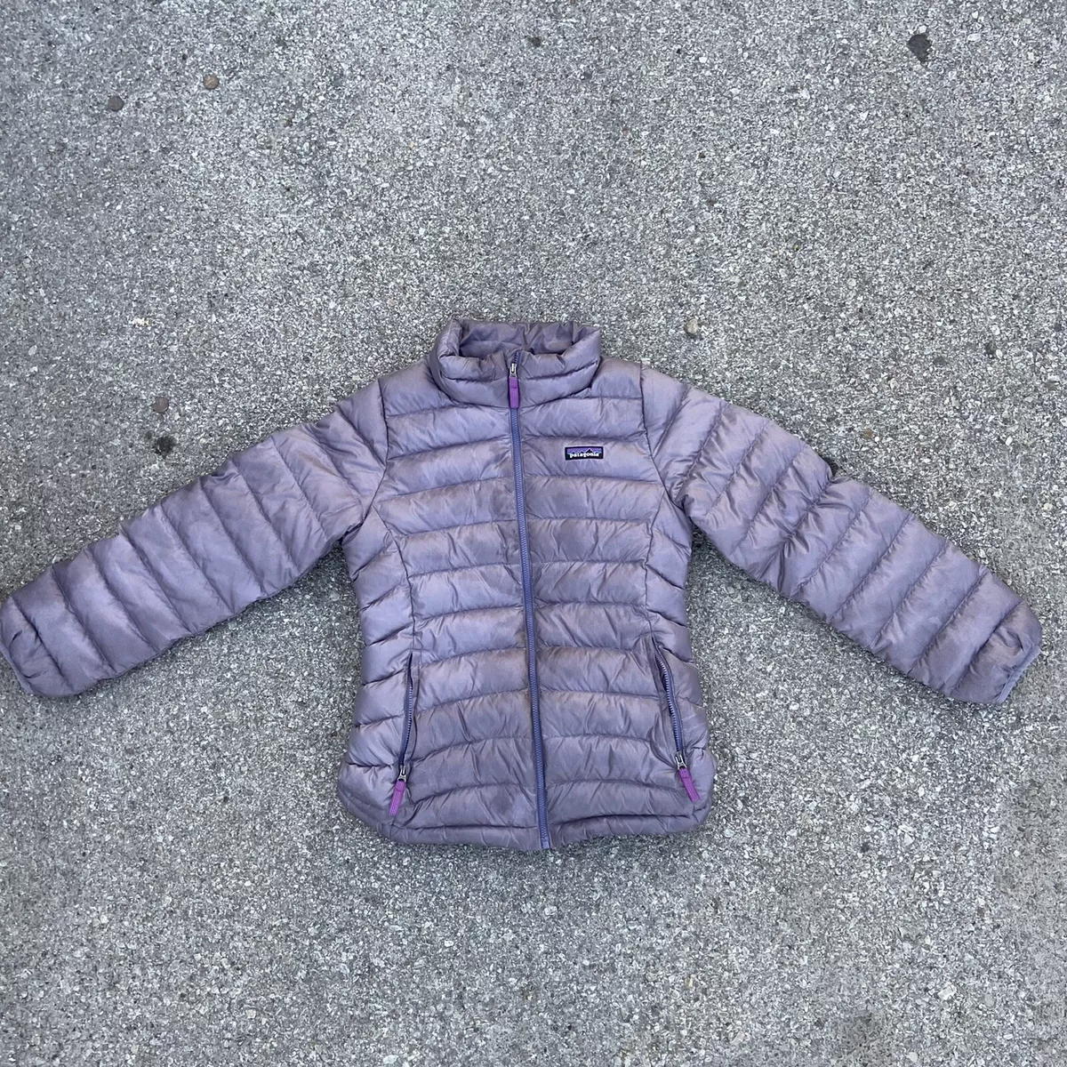 Patagonia Girls Youth Down Puffer Jacket Purple Light Purple Size