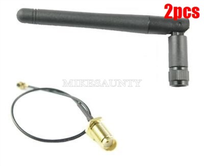 2Pcs ESP-02 Wifi Module Antenna Extension Cable For ESP8266 3Dbi Gain Antenna uc