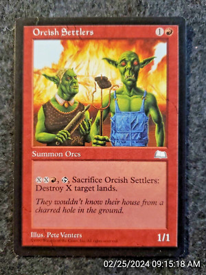 Orcish Settlers Weatherlight NM Red Uncommon MAGIC THE GATHERING CARD. (DS3D1E1)