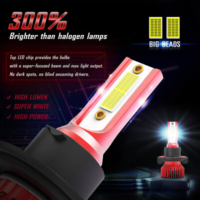 2Side H13 9008 LED Headlight Bulb 10000W 1000000LM Hi/Lo Beam Super Bright White - Foto 7