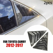 2pcs Black Rear Side Window Quarter Louver Cover Fit For 2012-2017 Toyota Camry