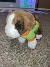 Small Animal Alley Brown White Puppy Dog Stuffed Animal Plush 2000 Toys R Us