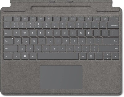 Platinum - for Surface Pro 11,10,9,8,X - Type Cover Keyboard Signature Alcantara