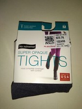 No Nonsense Women's M Super Opaque Control Top Graphite Heather Tights