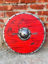 Medieval Shield Viking Shield 24" Wooden Shield Heavy Metal Norse Handmade Gift