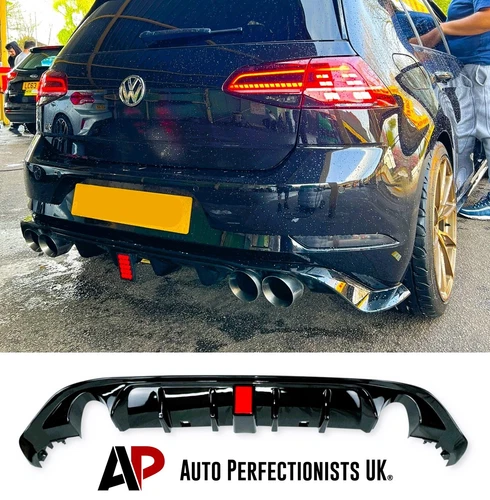 VW Golf MK7.5 GTI GTD TSI TDI TCR Style Rear Valance Diffuser Spoiler Body Kit - Picture 1 of 10