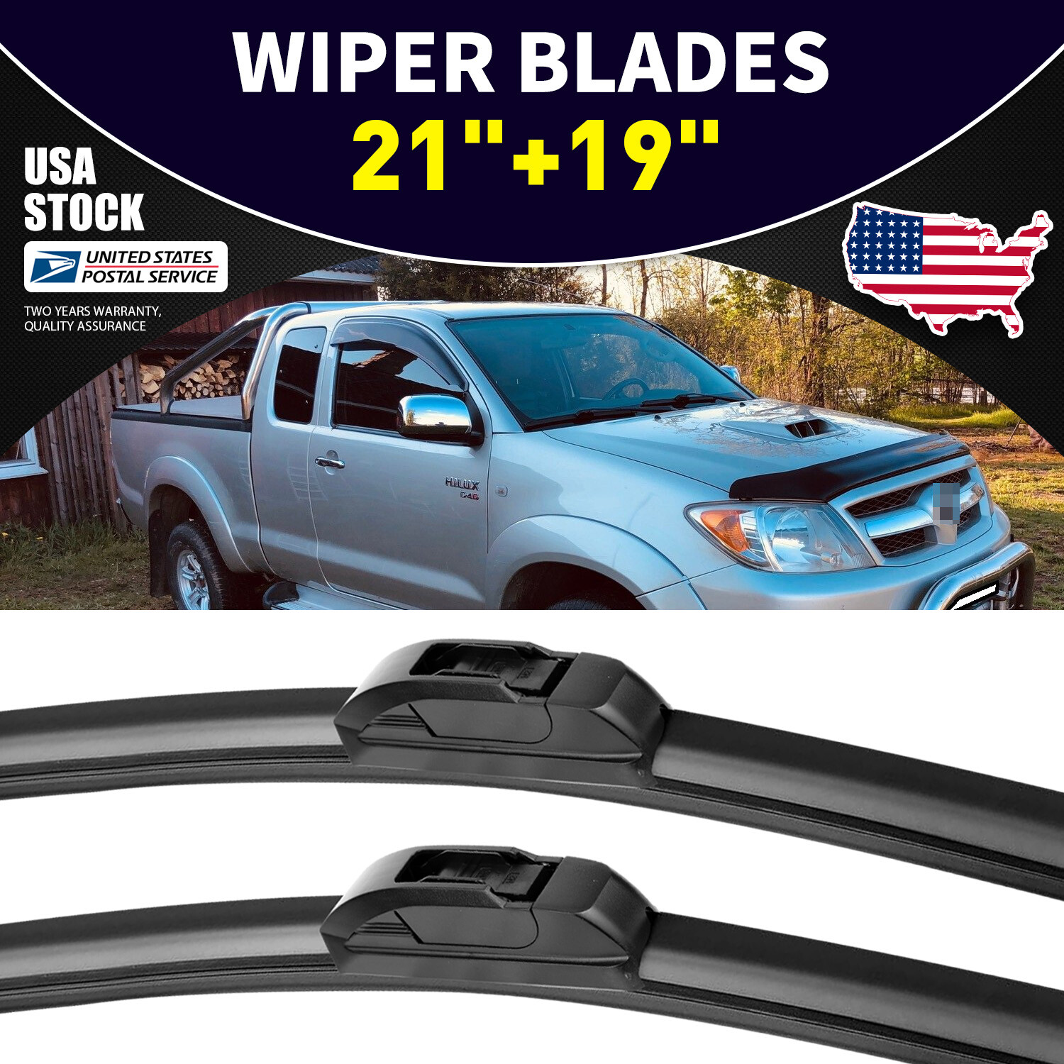 U-Hook Front Windshield Wiper Blades Set 21