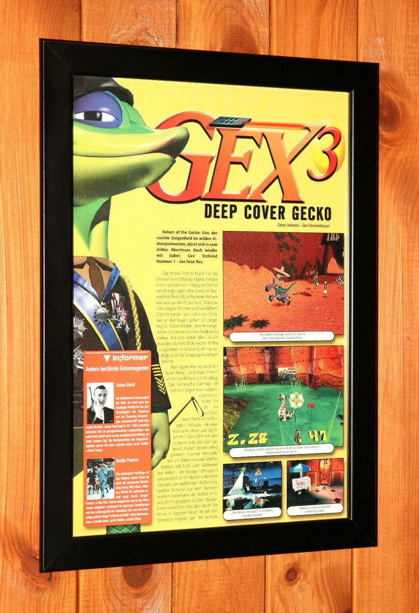 Gex 3 Deep Cover Gecko PS1 N64 Game Boy Promo Vintage Poster / Ad