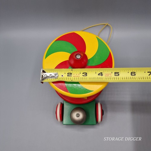 Vintage BRIO Carousel Horse Merry Go Round Pull Toy Wooden Multicolor Painted - Picture 11 of 11