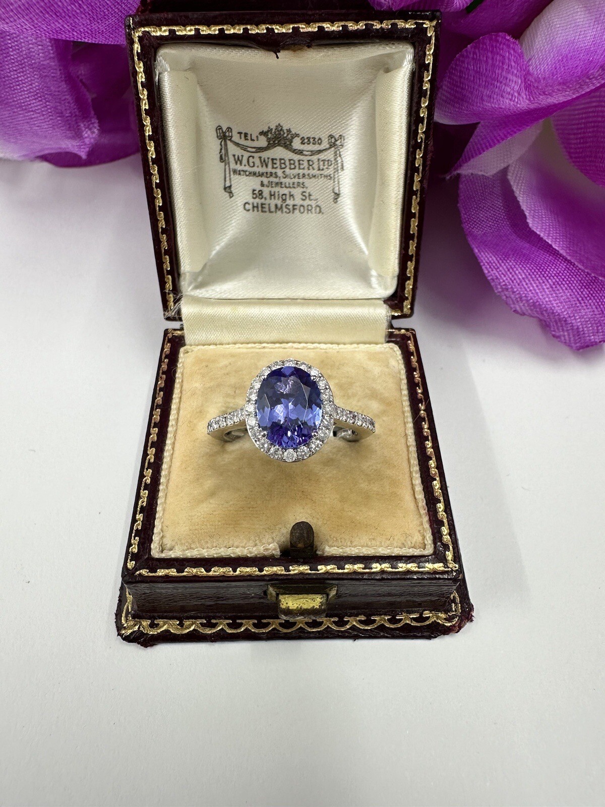 Stunning 1.85ct Tanzanite & 0.41ct Diamond Ring Platinum 950
