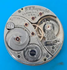 EARLY VINTAGE 18 SIZE 19 JEWEL ELGIN B.W RAYMOND GRADE 240 POCKET WATCH PARTS