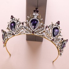 Barock Kristall Brautkrone Strass Diadem Tiara Hochzeits Haaraccessoire