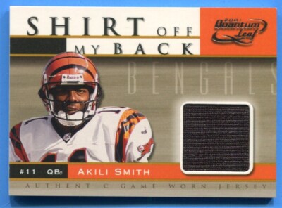 2001 Quantum Leaf Shirt Off My Back #SB-10 Akili Smith Game Used Jersey /100