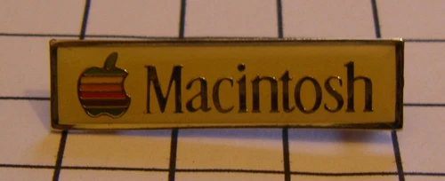 APPLE computer MACINTOSH variant 2 RAINBOW LOGO pin brooch Mac MACINTOSH