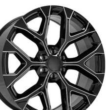 24x10 Milled Black 5668 Snowflake Wheels Set Fit Escalade Sierra Yukon 24x10 Milled Black 5668 Snowflake Wheels Set Fit Escalade Sierra Yukon