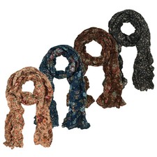 Unique Two Sided Flower and Cherry Print Scarf - Different Colors Available