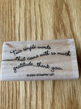 Stampin Up 2004 wooden stamp THANK YOU phrase greeting card EXCELLENT CONDITION