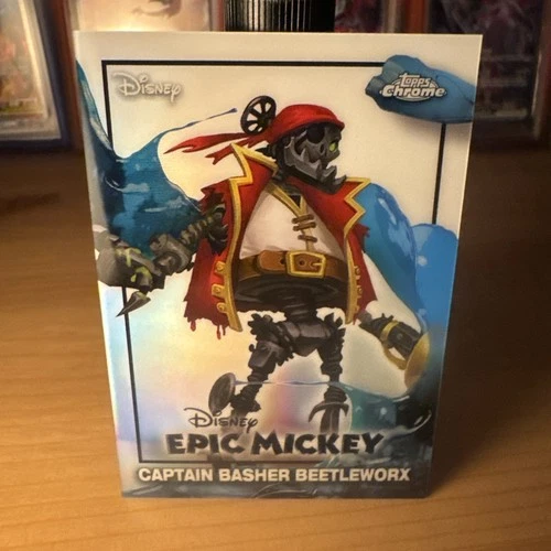 Captain Basher Beetleworx EM-9 Card Epic Mickey Topps Chrome 2026 Disney Neon