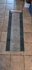 Green And White Bath Rug With Non Slip Back 60 X 20 New B83