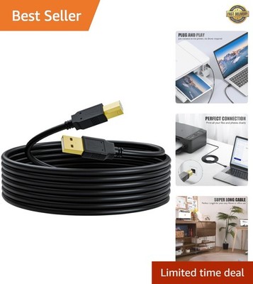 USB Printer Cable 6FT MiDi Cable Printer Cord USB-B Cable MiDi Cable USB 2.0 ...