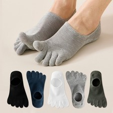 2Pair Five Finger Socks Five Toe Socks No-Show Socks Cotton Toe Separate Socks