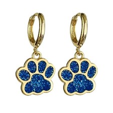Lovely Paw Print Earrings for Women Cat Puppy Dog Bear Paw Hoop Drop Dangle Earr