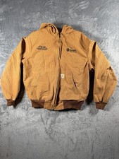 Carhartt J131 BRN Duck Active Jacket L Made USA Brown Hooded
