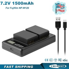2x Batteria NP-W126S/NP-W126 e Caricabatterie per Fujifilm Fuji X-A5 X-E1 X-A1 X-A2 X-E2