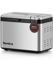 Neretva Bread Maker, 3.3LB Larger Bread Machine 15-in-1 Stainless Steel
